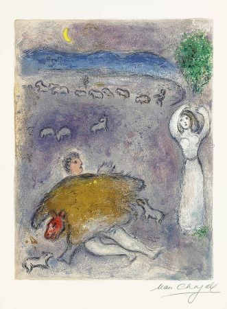 Litografía Chagall - La Ruse de Dorcon (Dorcon's Strategy)