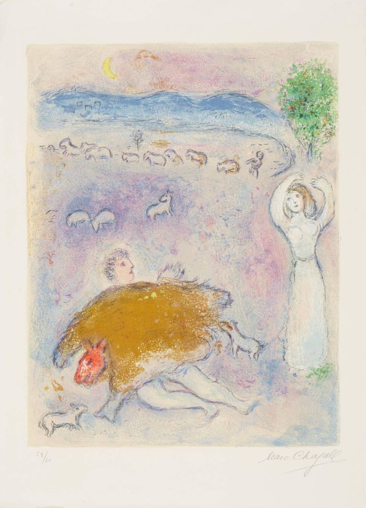 Litografía Chagall - La Ruse de Dorcon, from Daphnis et Chloé