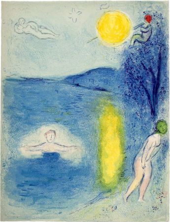 Litografía Chagall - LA SAISON D'ÉTÉ (de la Suite Daphnis & Chloé - 1961)