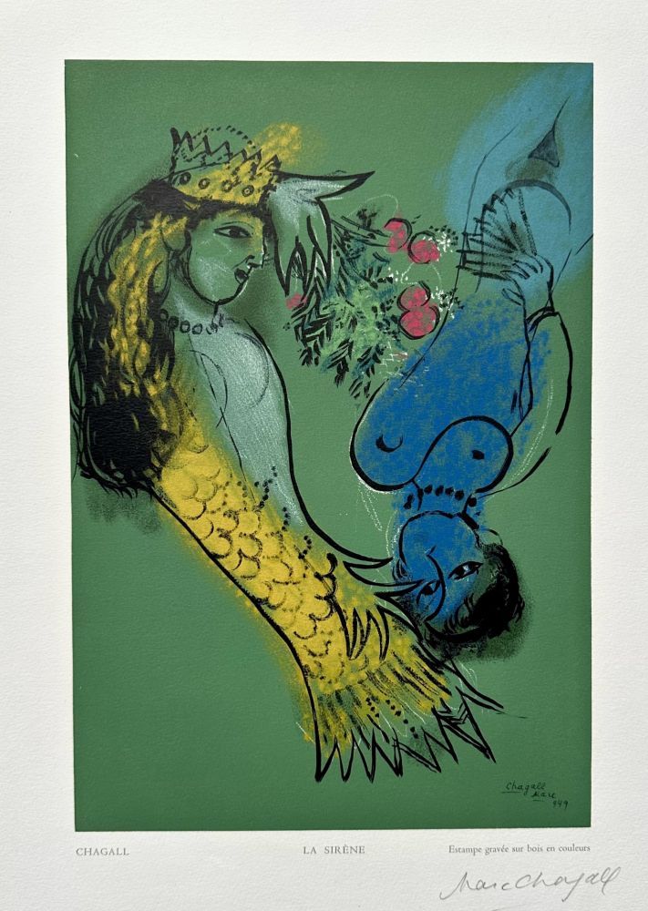 Grabado En Madera Chagall - La Sirene
