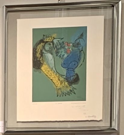 Grabado En Madera Chagall - La sirène 