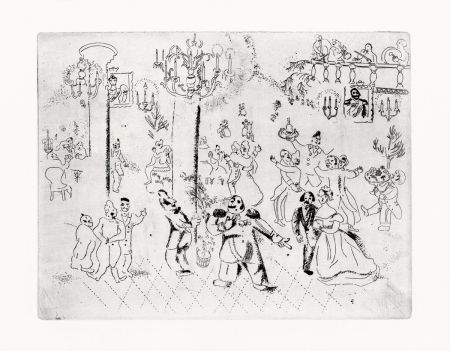 Aguafuerte Chagall - La soirée chez le gouverneur