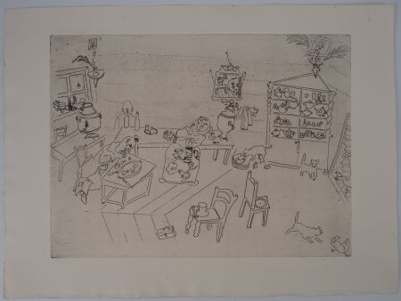 Grabado Chagall - La taverne russe (Repas dans le traktir)