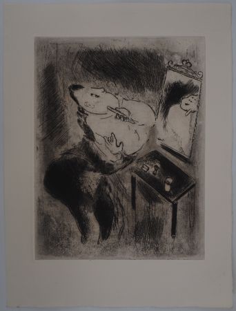 Grabado Chagall - La toilette (Tchitchikov se rase)