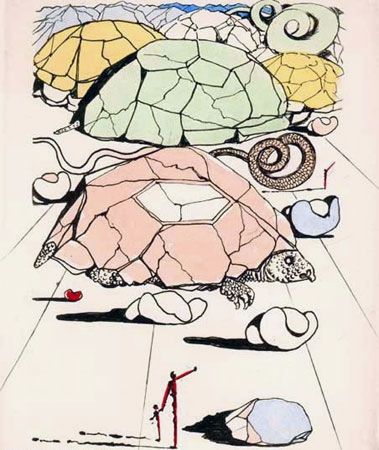 Grabado Dali - La Tortue (The Turtle)