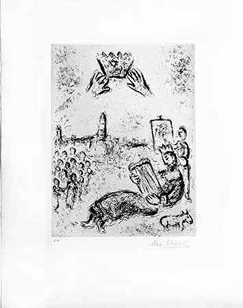 Grabado Chagall - La tour du Roi David