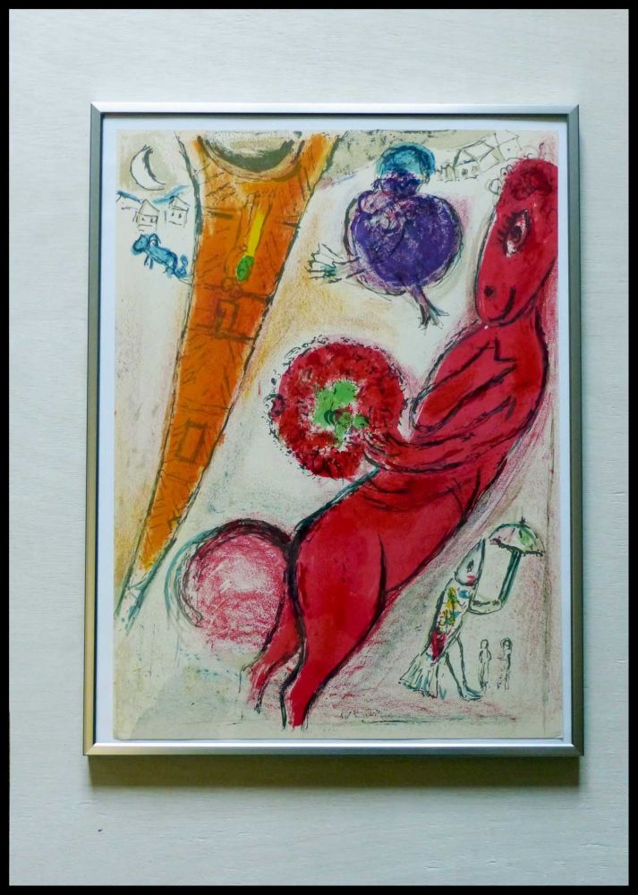 Litografía Chagall - LA TOUR EIFFEL A L ANE