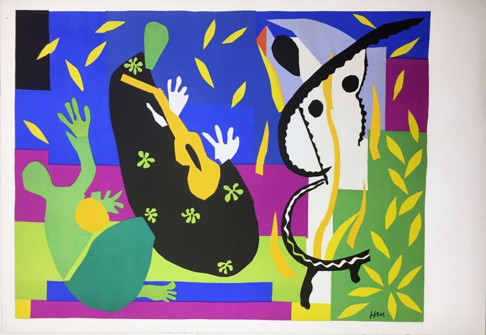 Litografía Matisse - LA TRISTESSE DU ROI. Lithographie sur Arches (tirage original édité par Tériade, 1952)