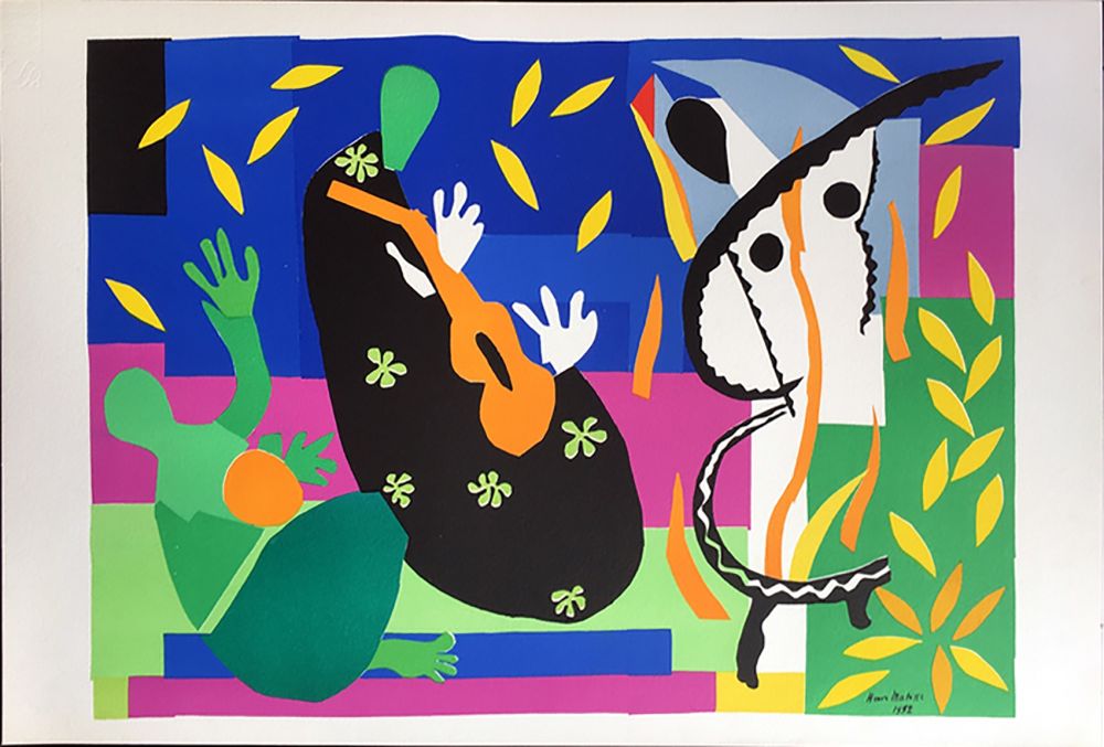 Litografía Matisse - LA TRISTESSE DU ROI. Lithographie sur Arches (tirage original édité par Tériade, 1958)