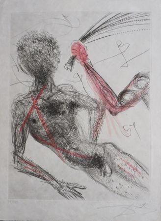 Grabado Dali - La Venus aux Fourrures Woman With Whip