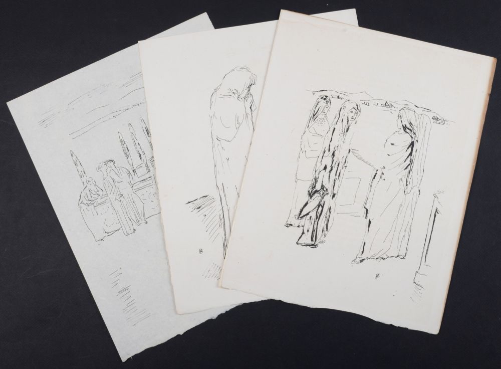 Litografía Bonnard - La vie de Sainte Monique #10, 1930 - Set of 3 lithographs- Set of 3 litographss