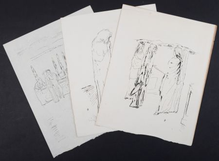 Litografía Bonnard - La vie de Sainte Monique #10, 1930 - Set of 3 lithographs- Set of 3 litographss