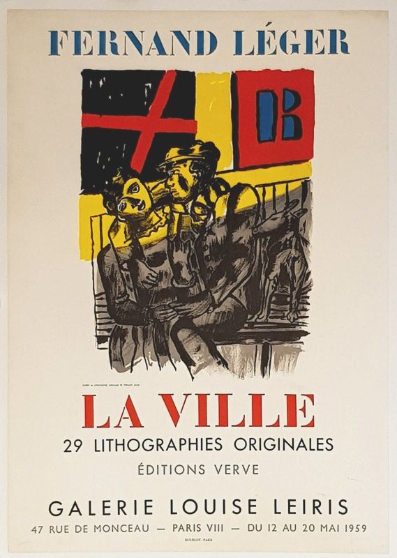 Litografía Leger - La Ville  Galerie Louise Lieris