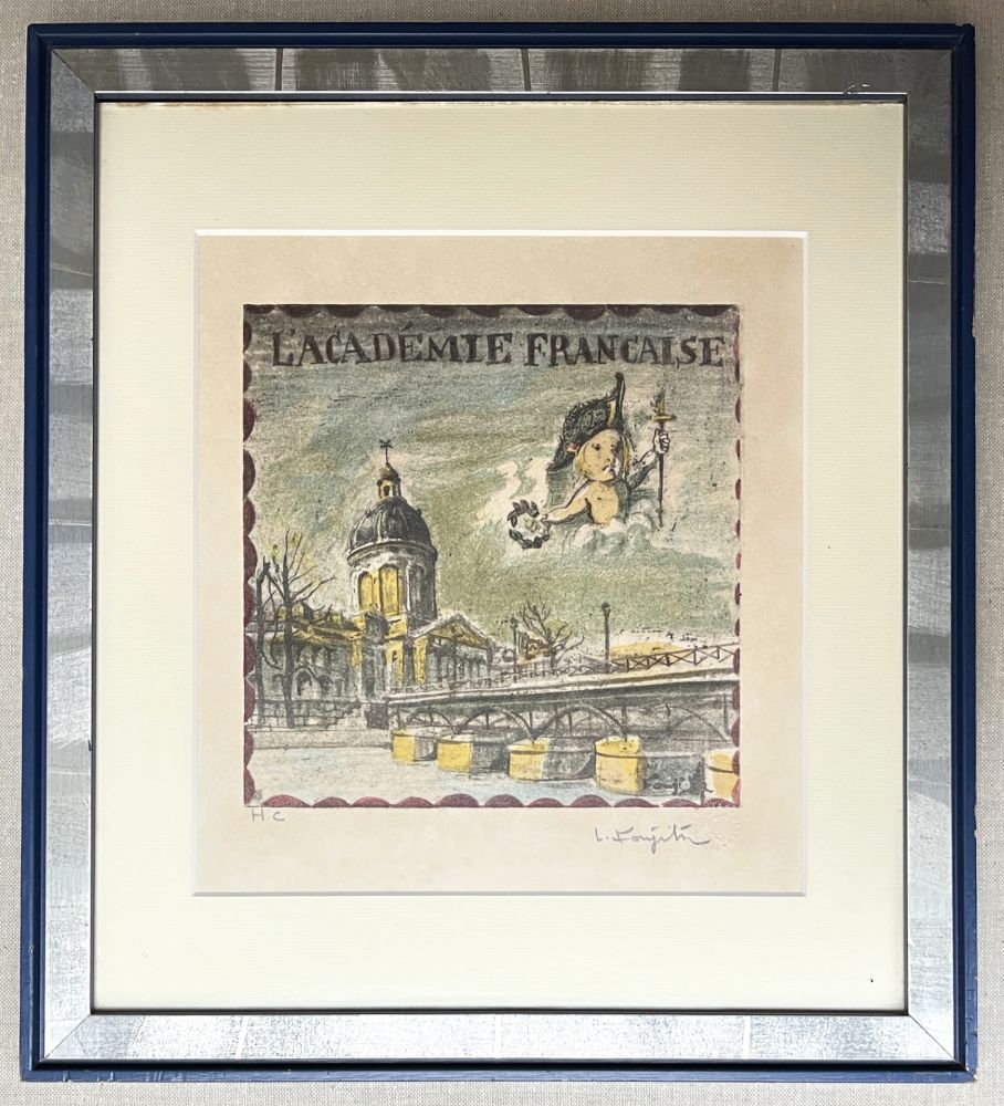 Litografía Foujita - L'ACADÉMIE FRANÇAISE. Lithographie justifiée et signée (1963)