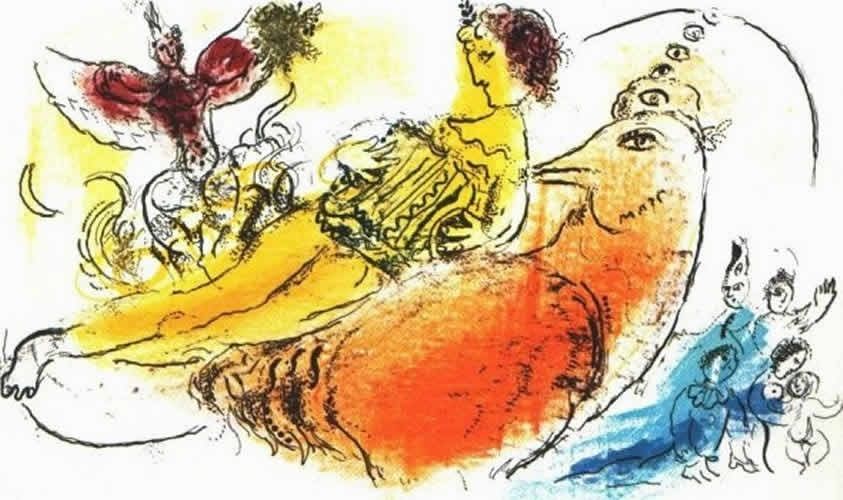 Litografía Chagall - L'Accordeoniste