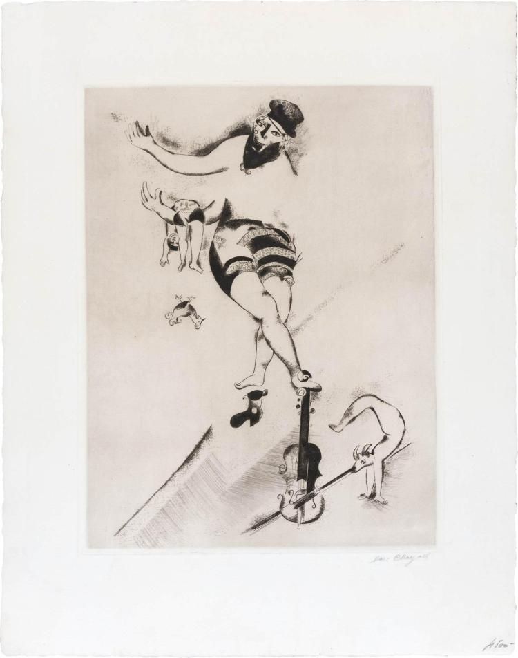 Aguafuerte Chagall - L'acrobate au violon