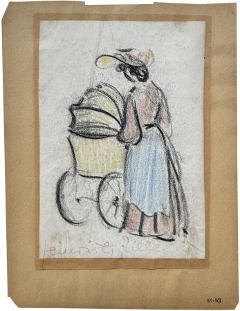Monotipo Zille - Lady with baby carriage