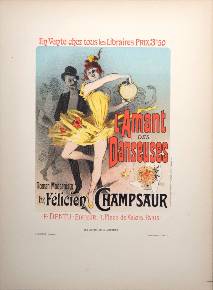 Litografía Cheret - L'Amant des Danseuses, 1896
