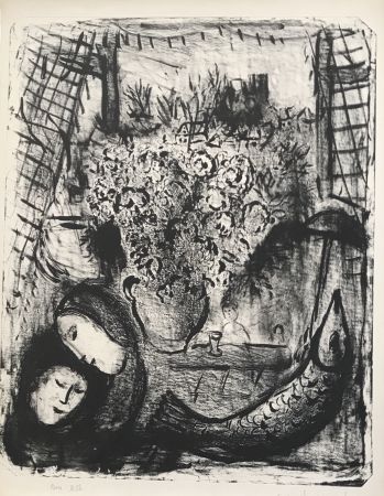Litografía Chagall - Landscape 2nd state (Paysage 2e état)