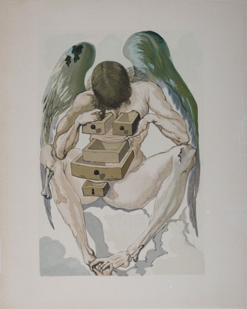 Litografía Dali - L'ange déchu