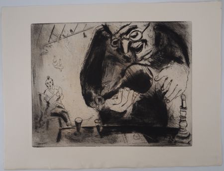 Grabado Chagall - L'apéritif entre amis (Pliouchkine offre à boire)