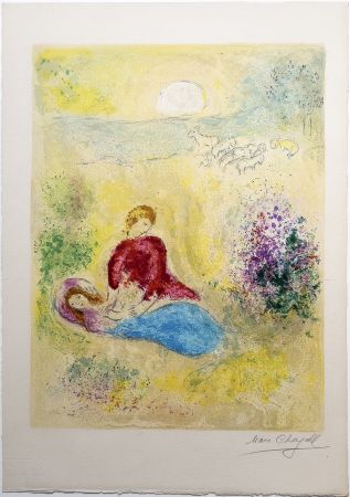 Litografía Chagall - L'ARONDELLE (The Little Swallow) de la suite Daphnis & Chloé. 1961.