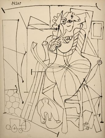 Litografía Picasso - L'Artiste et l'enfant (The artist and the child)