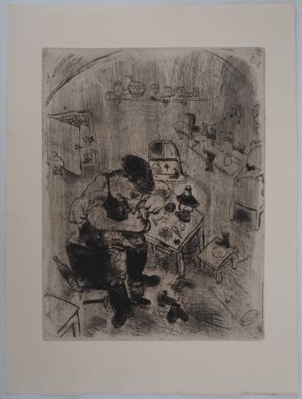 Grabado Chagall - L'atelier du fabricant de souliers (Maxime Téliatnikov, savetier)