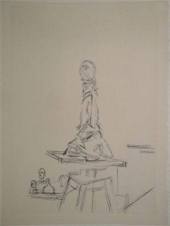Aguafuerte Giacometti - L'Atelier à la selette I. (Studio with the turntable)