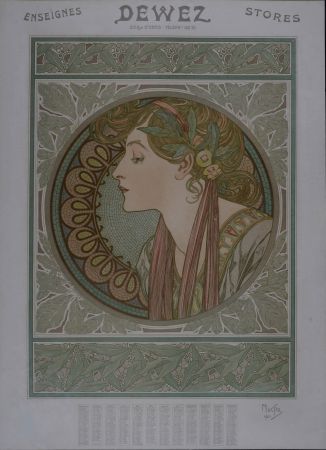 Litografía Mucha - Laurel, 1909