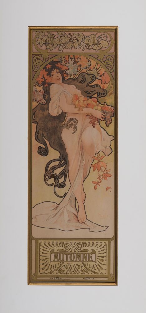 Litografía Mucha - L'Automne