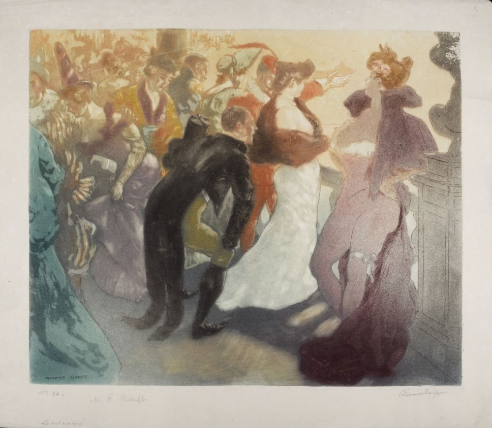 Aguafuerte Y Aguatinta Ranft - Le bal masqué, 1899