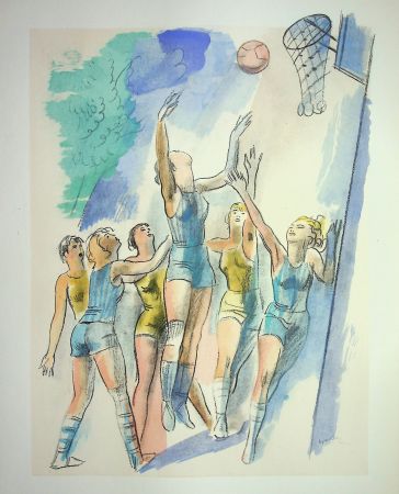 Litografía Uzelac - Le basket