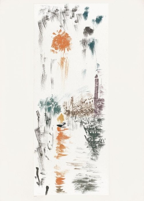 Litografía Masson - Le Bassin de St Marc (Voyage à Venise)