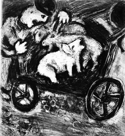 Aguafuerte Chagall - Le Berger et son Troupeau
