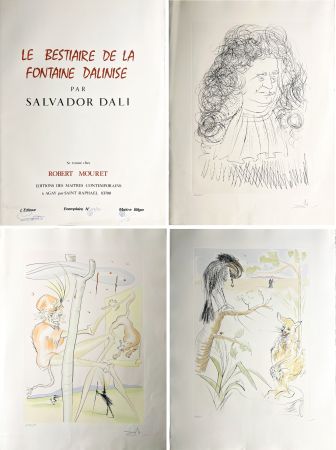 Aguafuerte Y Aguatinta Dali - LE BESTIAIRE DE LA FONTAINE DALINISÉ (12 gravures aquarellées - 1974)