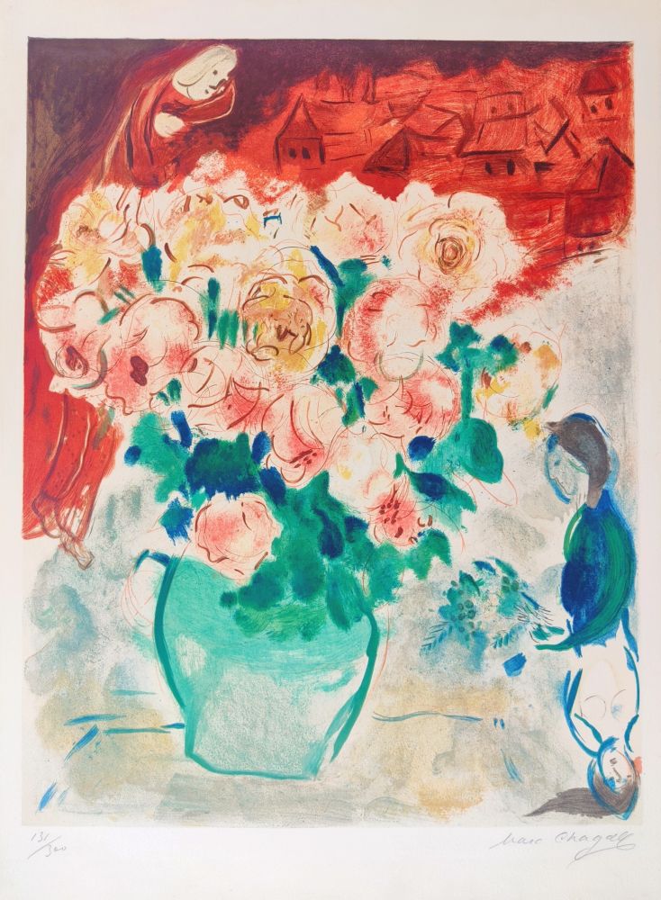Litografía Chagall - Le Bouquet 