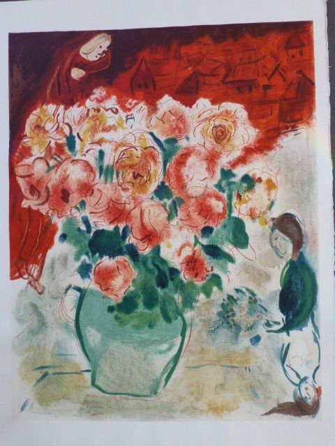 Litografía Chagall - Le bouquet 