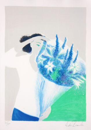 Litografía Brasilier - Le Bouquet Bleu