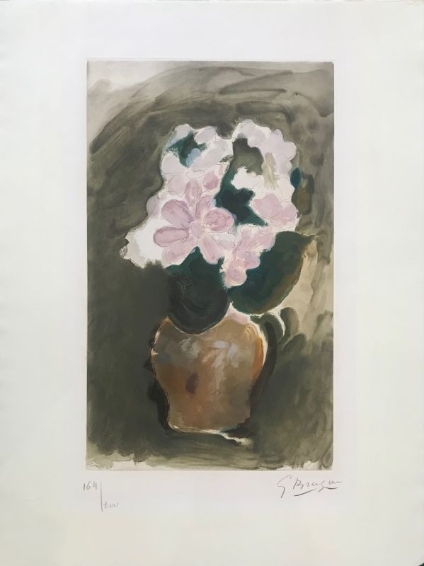 Aguatinta Braque - Le Bouquet rose 