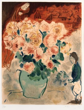 Litografía Chagall - Le Bouquet (The Bouquet)