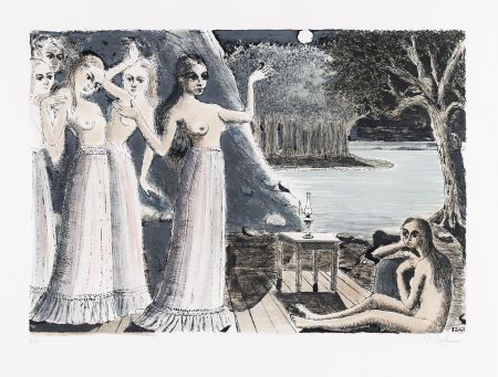 Litografía Delvaux - Le bout du monde