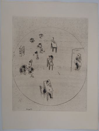 Grabado Chagall - Le bureau des contrats