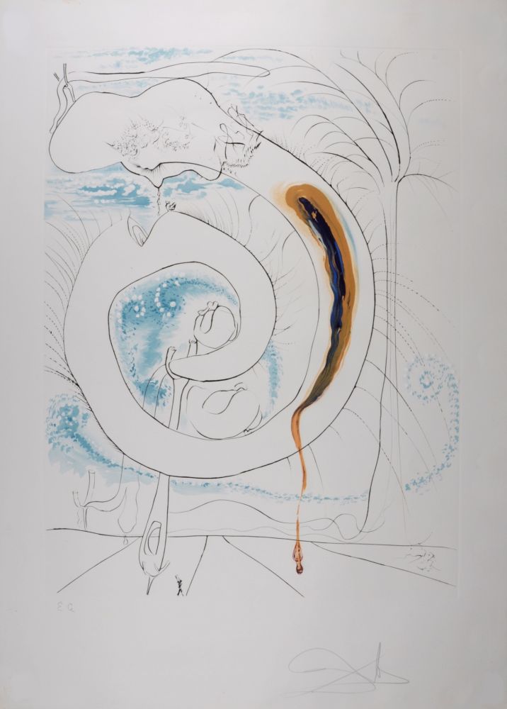 Litografía Dali - Le cercle viscéral du cosmos