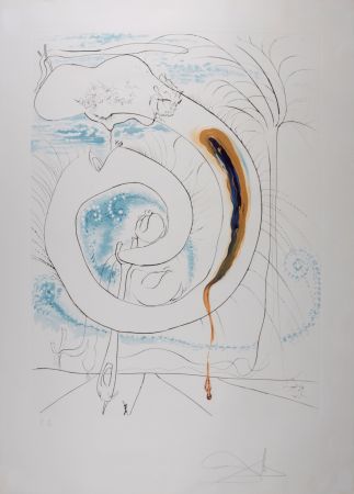 Litografía Dali - Le cercle viscéral du cosmos