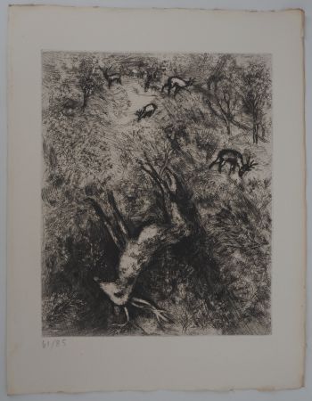 Grabado Chagall - Le cerf malade