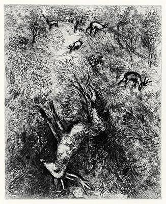 Aguafuerte Chagall - Le Cerf malade