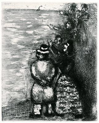 Aguafuerte Chagall - Le Chameau et les Batons flottants