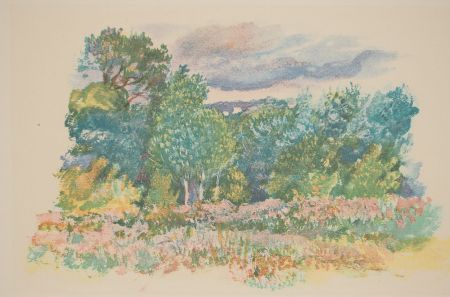 Litografía Renoir - Le champs de fleur
