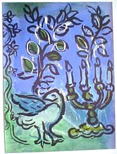 Litografía Chagall - Le chandelier